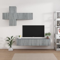 vidaXL Set de muebles para TV 7 pzas madera contrachapada gris Sonoma