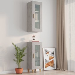 vidaXL Armario de pared colgante gris hormigón 34,5x34x90 cm
