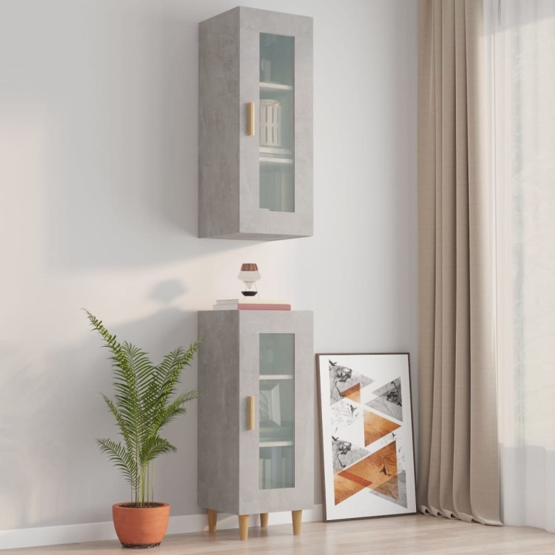 vidaXL Armario de pared colgante gris hormigón 34,5x34x90 cm vidaXL Armario de pared colgante gris hormigón 34,5x34x90 cm