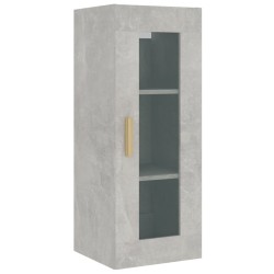 vidaXL Armario de pared colgante gris hormigón 34,5x34x90 cm