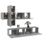 vidaXL Set de muebles para TV 7 pzas madera contrachapada gris Sonoma vidaXL Set de muebles para TV 7 pzas madera contrachapada gris Sonoma