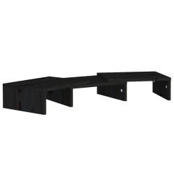 vidaXL Soporte de monitor madera maciza de pino negro 60x24x10,5 cm