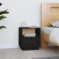 vidaXL Mesita de noche madera maciza de pino negro 40x34x45 cm vidaXL Mesita de noche madera maciza de pino negro 40x34x45 cm