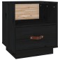 vidaXL Mesita de noche madera maciza de pino negro 40x34x45 cm vidaXL Mesita de noche madera maciza de pino negro 40x34x45 cm
