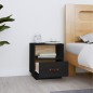 vidaXL Mesita de noche madera maciza de pino negro 40x34x45 cm vidaXL Mesita de noche madera maciza de pino negro 40x34x45 cm