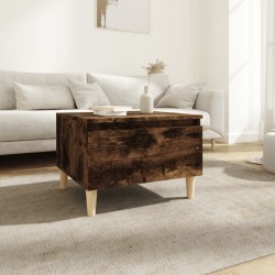 vidaXL Mesa auxiliar madera contrachapada roble ahumado 50x46x35 cm