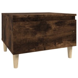 vidaXL Mesa auxiliar madera contrachapada roble ahumado 50x46x35 cm