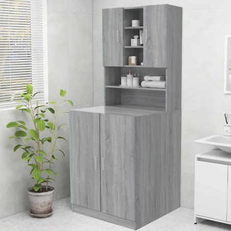 vidaXL Armario de lavadora gris sonoma 70,5x25,5x90 cm