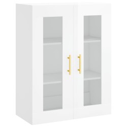 vidaXL Armario de pared blanco brillante 69,5x34x90 cm