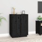vidaXL Aparador de madera maciza de pino negro 60x35x80 cm vidaXL Aparador de madera maciza de pino negro 60x35x80 cm