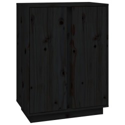 vidaXL Aparador de madera maciza de pino negro 60x35x80 cm