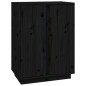 vidaXL Aparador de madera maciza de pino negro 60x35x80 cm vidaXL Aparador de madera maciza de pino negro 60x35x80 cm