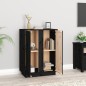 vidaXL Aparador de madera maciza de pino negro 60x35x80 cm vidaXL Aparador de madera maciza de pino negro 60x35x80 cm