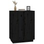 vidaXL Aparador de madera maciza de pino negro 60x35x80 cm vidaXL Aparador de madera maciza de pino negro 60x35x80 cm