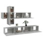 vidaXL Set de muebles de TV 7 pzas madera contrachapada gris hormigón vidaXL Set de muebles de TV 7 pzas madera contrachapada gris hormigón
