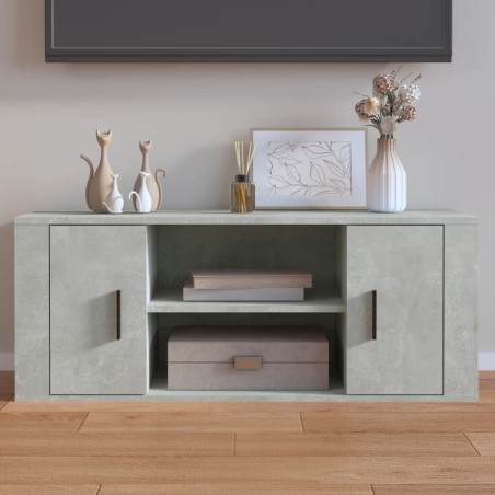 vidaXL Mueble para TV contrachapada gris hormigón 100x35x40 cm