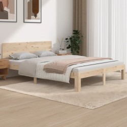 vidaXL Estructura de cama de madera maciza de pino 140x190 cm