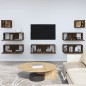 vidaXL Set de muebles para TV 7 pzas madera contrachapada roble marrón