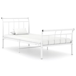 vidaXL Estructura de cama de metal blanco 90x200 cm