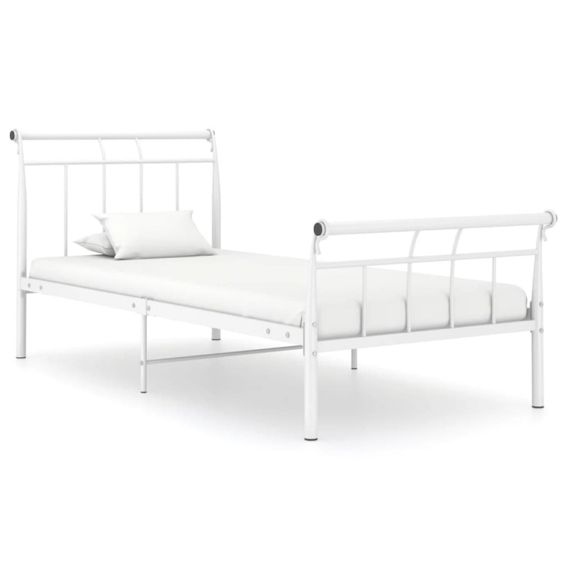 vidaXL Estructura de cama de metal blanco 90x200 cm vidaXL Estructura de cama de metal blanco 90x200 cm