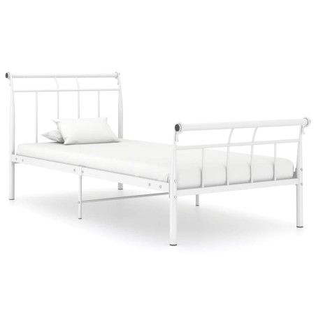 vidaXL Estructura de cama de metal blanco 90x200 cm
