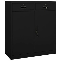 vidaXL Armario de oficina de acero negro 90x40x102 cm