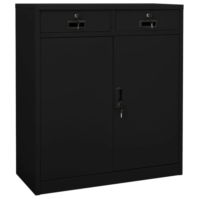vidaXL Armario de oficina de acero negro 90x40x102 cm