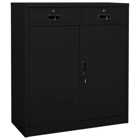 vidaXL Armario de oficina de acero negro 90x40x102 cm