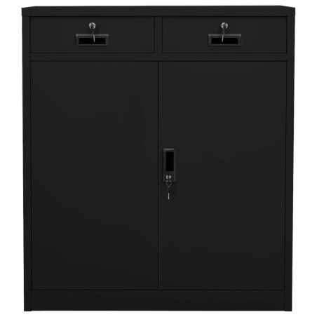 vidaXL Armario de oficina de acero negro 90x40x102 cm
