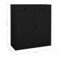 vidaXL Armario de oficina de acero negro 90x40x102 cm