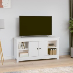 vidaXL Mueble para TV de madera maciza de pino blanco 103x36,5x52 cm
