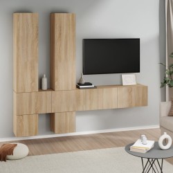 vidaXL Mueble de pared para TV madera contrachapada color roble sonoma