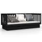 vidaXL Sofá cama madera maciza de pino negro 90x190 cm vidaXL Sofá cama madera maciza de pino negro 90x190 cm