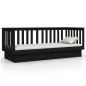 vidaXL Sofá cama madera maciza de pino negro 90x190 cm vidaXL Sofá cama madera maciza de pino negro 90x190 cm