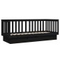 vidaXL Sofá cama madera maciza de pino negro 90x190 cm vidaXL Sofá cama madera maciza de pino negro 90x190 cm