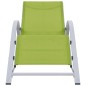 vidaXL Tumbonas con mesita 2 unidades aluminio verde vidaXL Tumbonas con mesita 2 unidades aluminio verde