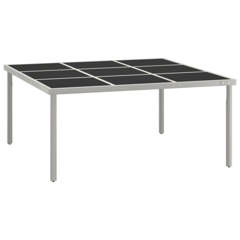 vidaXL Mesa de comedor de jardín acero y vidrio 170x170x74,5 cm vidaXL Mesa de comedor de jardín acero y vidrio 170x170x74,5 cm