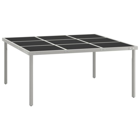 vidaXL Mesa de comedor de jardín acero y vidrio 170x170x74,5 cm
