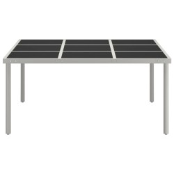 vidaXL Mesa de comedor de jardín acero y vidrio 170x170x74,5 cm