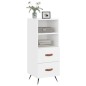 vidaXL Aparador de madera contrachapada blanco brillante 34,5x34x90 cm vidaXL Aparador de madera contrachapada blanco brillante 34,5x34x90 cm
