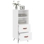 vidaXL Aparador de madera contrachapada blanco brillante 34,5x34x90 cm vidaXL Aparador de madera contrachapada blanco brillante 34,5x34x90 cm
