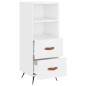 vidaXL Aparador de madera contrachapada blanco brillante 34,5x34x90 cm vidaXL Aparador de madera contrachapada blanco brillante 34,5x34x90 cm
