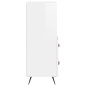 vidaXL Aparador de madera contrachapada blanco brillante 34,5x34x90 cm vidaXL Aparador de madera contrachapada blanco brillante 34,5x34x90 cm