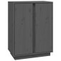 vidaXL Aparador de madera maciza de pino gris 60x35x80 cm vidaXL Aparador de madera maciza de pino gris 60x35x80 cm