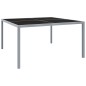 vidaXL Mesa de jardín de acero y vidrio gris 130x130x72 cm vidaXL Mesa de jardín de acero y vidrio gris 130x130x72 cm