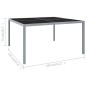 vidaXL Mesa de jardín de acero y vidrio gris 130x130x72 cm vidaXL Mesa de jardín de acero y vidrio gris 130x130x72 cm