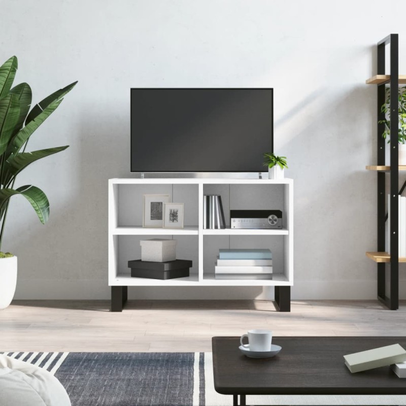 vidaXL Mueble de TV madera de ingeniería blanco 69,5x30x50 cm