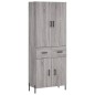 vidaXL Aparador alto madera contrachapada gris sonoma 69,5x34x180 cm vidaXL Aparador alto madera contrachapada gris sonoma 69,5x34x180 cm