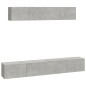 vidaXL Set de muebles de TV 4 pzas madera contrachapada gris hormigón