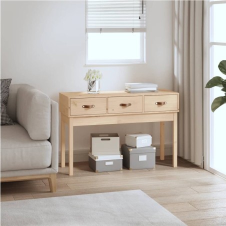 vidaXL Mesa consola madera maciza de pino 114x40x75 cm